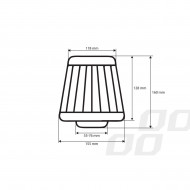 Filtru de aer conic rosu + chrome cu 3 adaptoare - Img 4