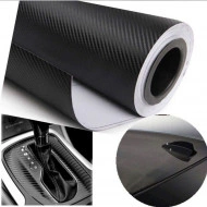Folie colantare auto Carbon 3D Negru, 3,0m x 1,52m - Img 3