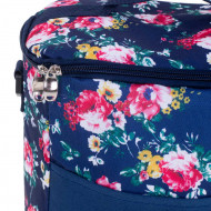 Geanta termoizolanta pentru picnic sau plaja, capacitate 11l, culoare Albastra cu flori - Img 4