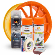 Kit complet reparatie si vopsire jante culoare Orange Fluorescent, V2 - Img 2