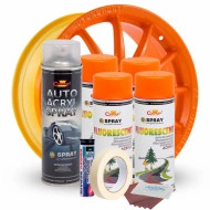 Kit complet reparatie si vopsire jante culoare Orange Fluorescent, V4 - Img 2