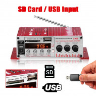 MINI amplificator auto, stereo, 12V, 40 W, radio FM, citire USB sau card SD, cu telecomanda - Img 3