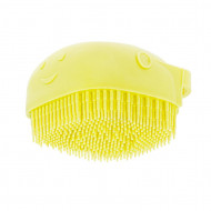 Perie din silicon cu dozator de sampon pentru spalare caini sau pisici, 7,5 x 7,5 cm, culoare galben - Img 5