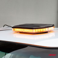 Rampa luminoasa girofar, culoare Orange, alimentare 12/24V, 48 LED-uri, protectie IP56, montaj cu magnet - Img 1