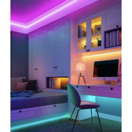 Rola 5M Banda LED SMD 3528 Multicolora (RGB), impermeabila, cu telecomanda si adaptor alimentare - Img 5