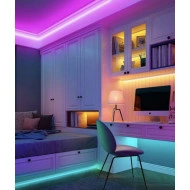 Rola 5M Banda LED SMD 3528 Multicolora (RGB), impermeabila, cu telecomanda si adaptor alimentare - Img 5