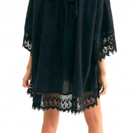 Tunica, Rochie de plaja aerisita, ușoara și delicata, culoare Neagra, dimensiune Universala - Img 2