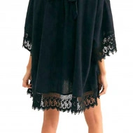 Tunica, Rochie de plaja aerisita, ușoara și delicata, culoare Neagra, dimensiune Universala - Img 2