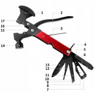 Unealta de supravietuire 17-in-1, model "Red Axe Multi-tool" pentru camping, calatorii, offroad, ATV, SSV, model AVX-WT-MT-PRO-5 - Img 2