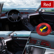 Banda decor interior crom TUNING, 5m, ROSU - Img 1