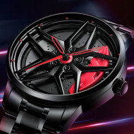 Ceas Sport pentru pasionatii auto, moto, ATV, SSV, model "GT-BORBET 1471", culoare rosu + negru - Img 1