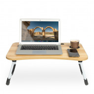 Masa pentru Laptop plianta din MDF, dimensiune 60 x 39,5 cm, cu suport pahar si telefon - Img 3