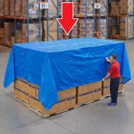 Prelata Impermeabila cu ochiuri metalice de prindere, dimensiune 4,0m x 5,0m, densitate 80g/m2, culoare albastra - Img 1