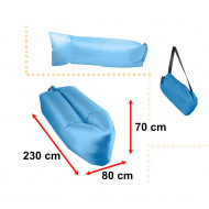 Saltea Autogonflabila "Lazy Bag" tip sezlong, 230 x 70cm, culoare Albastru, pentru camping, plaja sau piscina - Img 3