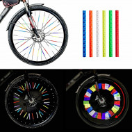 Set 12 ornamente din material reflectorizant pentru spite bicicleta, culoare galben - Img 4