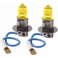 Set 2 becuri H3 pentru proiectoare de ceata, culoare galbena, 12V, 55W - Img 2