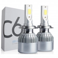 Set 2 becuri LED Auto, model C6, soclu H7, 6000K, 36W, 3500Lm , plug & play