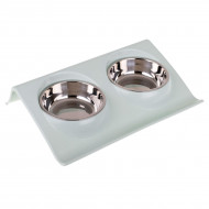 Set 2 buc. castron metalic cu suport pentru hranire animale de companie - Img 1