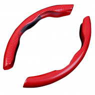 Set 2 ornamente volan finisaj CARBON ROSU, dimensiune universala - Img 3