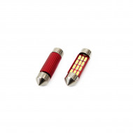 Set becuri auto cu LED CANBUS sofit compatibil C5W 12 SMD 39mm Alb 12/24V, destinat competitiilor auto sau off-road