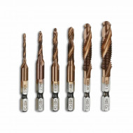 Set Profesional cu 6 piese, gaurire + filet, M3 - M10, extra duritate (Cobalt) - Img 3