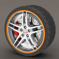 Set protectie jante, calitate Premium, 4 inele din plastic, culoare ORANGE - Img 1
