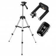 Trepied fotografic din aluminiu, compact, cu suport mobil 3D + Telecomanda Bluetooth - Img 2