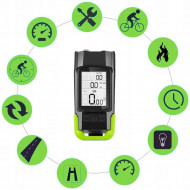 Vitezometru Digital cu lampa Fata + Spate si Claxon, waterproof, pentru bicicleta, model AVX-WT-BK-1718B - Img 5
