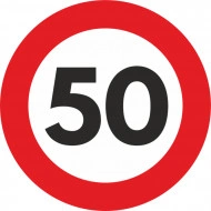 Autocolant Sticker "Limita Viteza" Reflectorizant - 50km/h