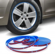 Inele de protectie si decor jante, adezive, din plastic flexibil - ALBASTRU - Img 5