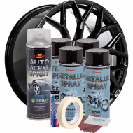 Kit complet reparatie si vopsire jante culoare Negru Metalizat, V4 - Img 2