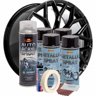 Kit complet reparatie si vopsire jante culoare Negru Metalizat, V4 - Img 2