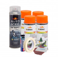 Kit complet reparatie si vopsire jante culoare Orange Fluorescent, V4 - Img 1