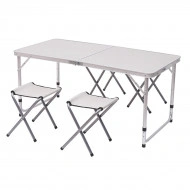 Masa turistica pliabila din aluminiu cu 4 scaune, 120 x 60cm - Img 2