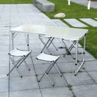 Masa turistica pliabila din aluminiu cu 4 scaune, 120 x 60cm - Img 7