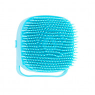 Perie din silicon cu dozator de sampon pentru spalare caini sau pisici, 7,5 x 7,5 cm, culoare albastra - Img 5
