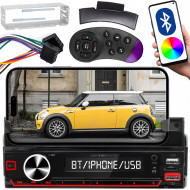 Player Auto RGB, 4 x 50W, model XBASS 7011X, cu Suport Telefon, Telecomanda pe volan, Bluetooth, Radio, MP3, AUX, Card - Img 1