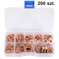 Set 200 de șaibe din cupru, 9 dimensiuni diferite, pentru buson baie de ulei sau alte reparatii - Img 3