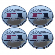 Set 4 buc. ornament central janta, model "F1 Chrome", diametru 5cm - Img 2