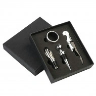 Set Cadou "Accesorii Vin, 4 piese" in cutie estetica, culoare Neagra - Img 2