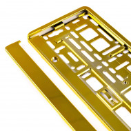 Suport numar inmatriculare din plastic, calitate Premium, culoare AURIU - Img 4