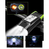 Vitezometru Digital cu lampa Fata + Spate si Claxon, waterproof, pentru bicicleta, model AVX-WT-BK-1718B - Img 6