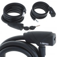 Antifurt bicicleta, Dispozitiv de blocare biciclete, spiralat, cu cheie, lungime 150cm, culoare Neagra - Img 2