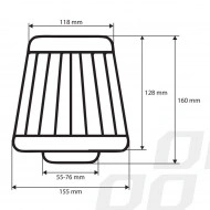 Filtru de aer conic Carbon cu 3 adaptoare - Img 4