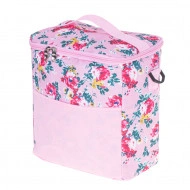 Geanta termoizolanta pentru picnic sau plaja, capacitate 11l, culoare Roz cu flori - Img 4