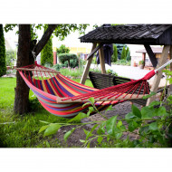 Hamac Multicolor Dublu (2 persoane), 200 x 150 cm, cu bara de 80 cm - ROSU - Img 6