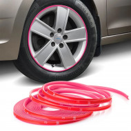 Inele de protectie si decor jante, adezive, din plastic flexibil - PINK - Img 1