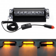 Lampa stroboscopica LED, montaj in parbriz, 8W, culoare Orange - Img 2