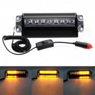 Lampa stroboscopica LED, montaj in parbriz, 8W, culoare Orange - Img 2
