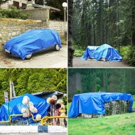 Prelata Impermeabila cu ochiuri metalice de prindere, dimensiune 4,0m x 6,0m, densitate 80g/m2, culoare albastra - Img 2